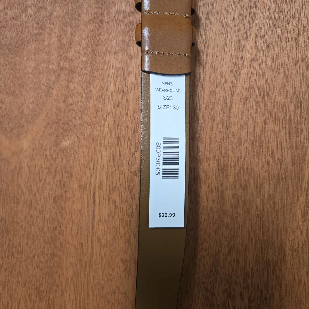NWT size 30 Egara men's wearhouse Elegant brown Leather Belt for Men